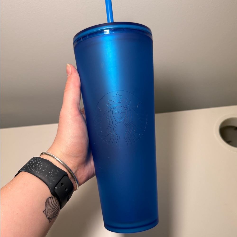 blue starbucks tumbler